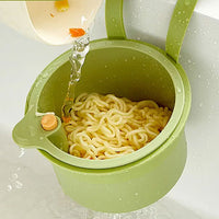 Kitchen Sink Strainer Basket with Faucet Hook – Fruit & Vegetable Stopper Green