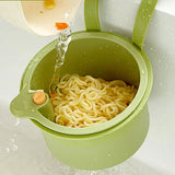Kitchen Sink Strainer Basket with Faucet Hook – Fruit & Vegetable Stopper Green