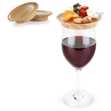 2PCS Wine Glass Charcuterie Board Topper Wine Glass Snack Plate Cover Serving Tray for Parties Picnics