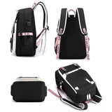 Girls Backpack for Middle School Students with USB Charging Port White