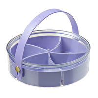 Divided Serving Tray with Lid Portable Snack Platters Charcuterie Container for Parties Picnic Purple