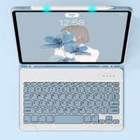 Wireless Bluetooth Keyboard with Keyboard Case and Mouse Compatible with iPad 11 (A16) 2025 And 10th 10.9(2022) Blue
