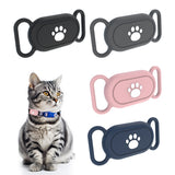 4 Pack Pet Collar Holders Compatible with Samsung Galaxy SmartTag2 Silicone Protective Cases with Ear Attachment Design for Cats and Dogs Paw Style