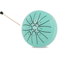 4 Inch Tongue Drum 8-Note Handpan Drum with Drumsticks and Music Book for Early Musical Education Zen Meditation Green