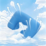 2PCS Inflatable Travel Neck Pillow for Car Plane Soft Velvet PVC Portable Sky Blue