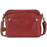 Women PU Leather Crossbody Bag Multifunctional Three Layer Purse Shoulder Bag Tote Red