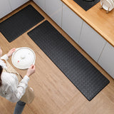 Waterproof Leather Kitchen Mat Non Slip for Standing Work Areas Black