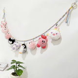200CM Cotton Hanging Storage Chain For Stuffed Animals Storage with 20 Metal Clips Multicolor
