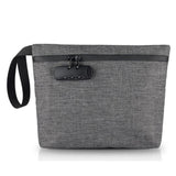 Lockable Smell Proof Bag Odor Proof Zipper Stash Carry Pouch with Combination Lock Grey