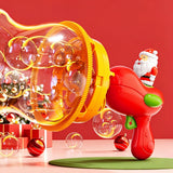 Christmas Bubble Blower Machine Electric Toy with Santa Figure Red