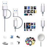 3 in 2 USB C Cable for Apple Watch Multiple Devices Charger iPhone Charger Gray