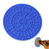Dog Lick Pad Bath Washing Buddy Suction Grooming Pad Helper Slow Feeder Mat Blue
