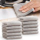 10Pcs Set Multipurpose Wire Dishwashing Rags Reusable Cleaning Cloths for Wet and Dry Use