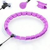 Weighted Hula Hoop 32 Sections with Massage Rollers Purple