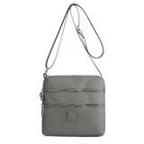 Multipockets Zipper Crossbody Purses Casual Nylon Shoulder Bag for Women Daily Handbag Gray
