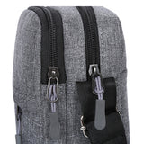Men's Oxford Crossbody Shoulder Bag – Adjustable Strap Multi-Pocket Messenger Bag Gray
