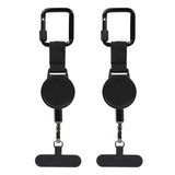 2Pcs Retractable Anti-Theft Phone Tether Wrist Strap 60cm Locking Clip for Travel Hiking Outdoor Activities