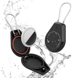 Airtag Lock Case with Wire Cable Hard Shell Protector for AirTag Keychain Luggage Black