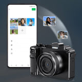 8K Digital Camera 18X Zoom Dual Lens Camera for for Video Black