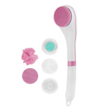 Electric Shower Scrubber Body Brush Rechargeable Bath Brush with Long Handle Pink