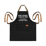 3 Pockets Cooking Apron Kitchen Letters Printed Adjustable Apron Style 2