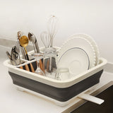 Collapsible Dish Drying Rack Portable Dinnerware Drainer Organizer for Kitchen