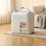 2 Piece Hand Compression Quilt Storage Bags with Valve and Clear Window Sky Blue