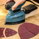 60Pcs 11-Hole Sanding Sheets Triangle Detail Sander Pads for Polishing