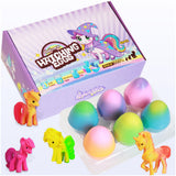 6PCS Unicorn Hatching Rainbow Eggs – Growing Toy Set