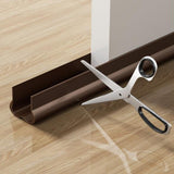 Slide-On Under Door Draft Stopper Door Bottom Seal Strip Cuttable Door Draught Excluder Brown