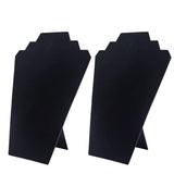 2Pcs Necklace Earring Jewelry Set Display Stand Foldable Rack for Home or Store Show Black