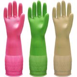 38cm Extra Long Rubber Gloves 3 Pack Heavy Duty Cleaning Gloves for Dishwashing