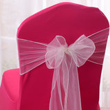 10 Pcs Organza Wedding Chair Sashes Bow Back for Party Decor White