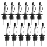 12Pcs Liquor Pour Spout With Dust Caps - Bottle Pourers for Alcohol Silver