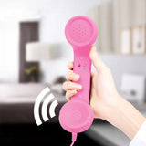 Type C Wired Phone Handset Retro with Mic for Phones and Computers Pink