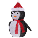 Telescopic Christmas Yard Signs with Stakes Lighted Xmas Signs Indoor Outdoor Decor Penguin Style
