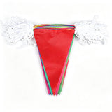 Triangle Flag Banner Set Colorful for Wedding Ceremony Party Festival