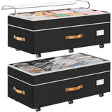 Large Under Bed Storage with Wheels Lid Handle Foldable Bin for Clothes