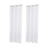 Pair of White Sheer Outdoor Curtains 2 Panels Water Resistant Gazebo Curtains for Patio Pergola Porch