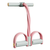 6-Tube Pedal Resistance Band with Handles Fitness Expander for Body Workouts Pink