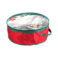 Christmas Wreath Storage Bag Xmas Garland Storage Container Organizer Red