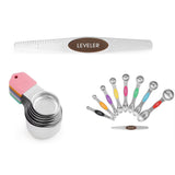 Measuring Cups & Spoons Set Heavy Duty Stainless Steel Fits in Spice Jars for Baking & Cooking