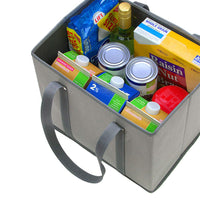 3Pcs Reusable Grocery Bag Non-Woven Shopping Tote Bag with Handles Gray