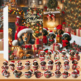Christmas Countdown Advent Calendar – Dog Holiday Collectible Hanging Ornament Style 1