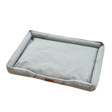 Square Cat Dog Pet Bed Oxford Fabric Raised Edge for Sofa Use Gray