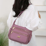 Ladies Crossbody Bag Shoulder Messenger Bag with Multiple Pockets Pink
