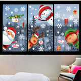 6Pcs Christmas Window Clings Stickers Decals with Santa Claus and Snowman