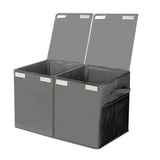 Foldable Toy Storage Organizer Box with Lid & Dividers Gray Small