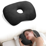 Ergonomic Ear Hole Pillow for Side Sleepers Black