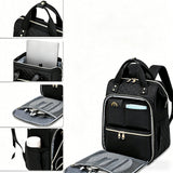 2-in-1 Laptop Backpack with Insulated Lunch Bag Work Backpack for 15.6 Inch Laptop Black